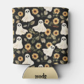 夏のゴシック幽霊とヒマワリ不気味 缶クーラー (裏面)