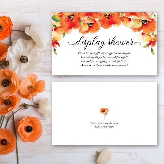 夏のゴールデンポピーのディスプレイシャワー エンクロージャーカード