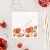 夏のゴールデンポピー結婚式のレセプション スタンダードカクテルナプキン (インサイチュ)