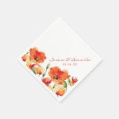 夏のゴールデンポピー結婚式のレセプション スタンダードカクテルナプキン (角)