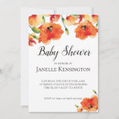 夏のゴールデンポピー赤ちゃんシャワー 招待状 (正面)