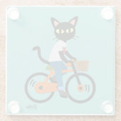 夏のサイクリング ガラスコースター (裏面)