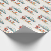 夏のサンタビーチ7月のクリスマス夏のパーティー ラッピングペーパー (角)