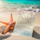 夏のサンディビーチウェディング ブライダルシャワー スターフィッシュ 招待状