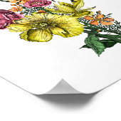 夏のサンバードインカラフルフローラブーケウォールアート ポスター (角)