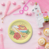 夏のサーファーの紙皿 ペーパープレート (パーティー)