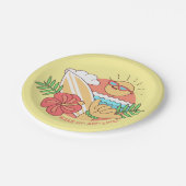 夏のサーファーの紙皿 ペーパープレート (アングル)