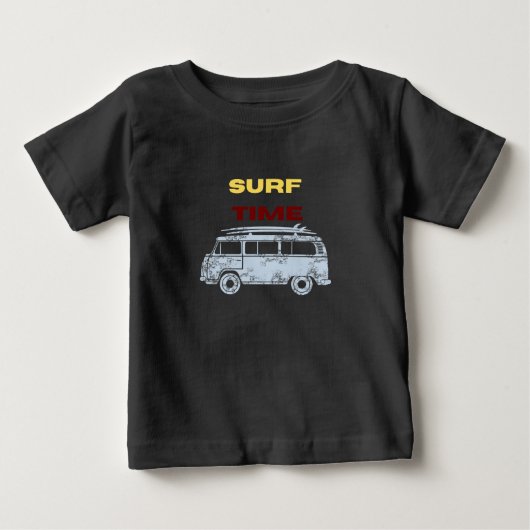 夏のサーフィンタイム 男の子  ベビーTシャツ (正面)