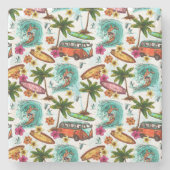 夏のサーフィン ストーンコースター (正面)