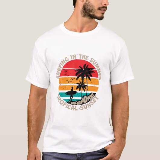 夏のサーフィン Tシャツ (正面)