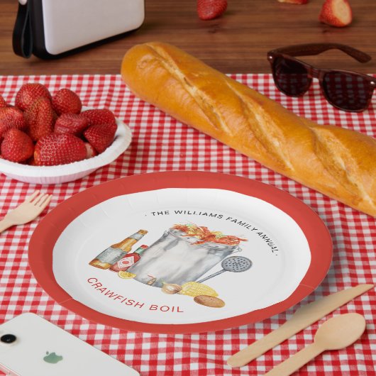 夏のザリガニパーティー | ローカントリー・ボイル・クックアウト ペーパープレート (ピクニック)