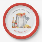 夏のザリガニパーティー | ローカントリー・ボイル・クックアウト ペーパープレート (正面)