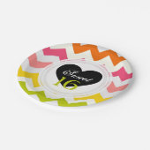 夏のシェブロンの誕生日の紙皿 ペーパープレート (アングル)