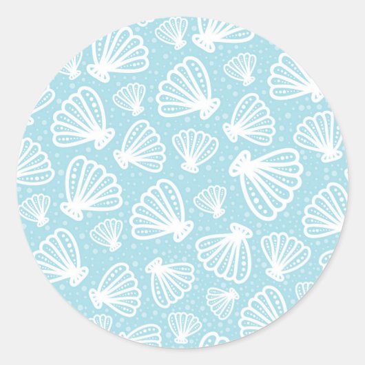 夏のシェルパターン ラウンドシール (正面)