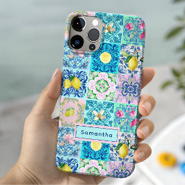夏のシチリアターコイズアズレージョアマルフィ iPhone 15ケース