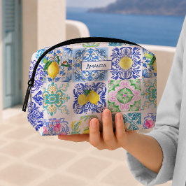 夏のシチリア島の青と黄色のAzulejoシトラスタイル ドップキット