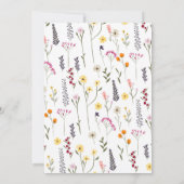 夏のシックな野生の花金ゴールドスクリプトブライダルシャワー 招待状 (裏面)