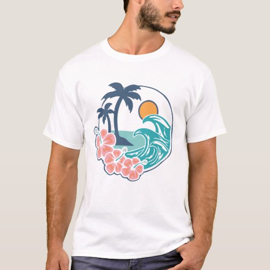 夏のシャツ、海 Tシャツ (正面)