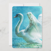 夏のシャワーの魔法のスワン ウェディング 招待状 (正面)