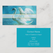 夏のシャワーを浴びる白鳥 名刺 (正面/裏面)