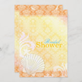 夏のシーシェルビーチ ブライダルシャワー 招待状 (正面/裏面)
