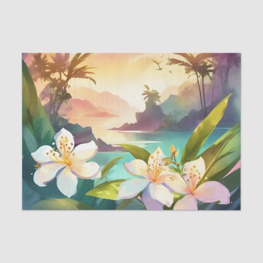 夏のジャスミンの花 薄葉紙 (正面)