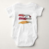 夏のジャムトリオ：果実と果実の甘い水色 ベビーボディスーツ (裏面)