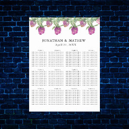 夏のジャングルの水の色のフローラ結婚の座席 ポスター