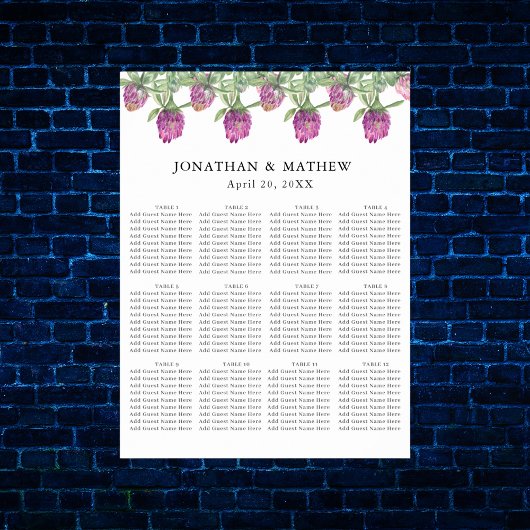 夏のジャングルの水の色のフローラ結婚の座席 ポスター