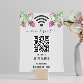 夏のジャングル水彩フラワーズ ウェディング Wi-Fi サイン テーブルナンバー