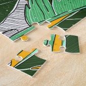 夏のジャングル：明るいパームのパターン。 ジグソーパズル (側面)