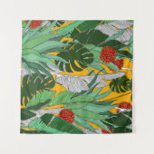 夏のジャングル:明るいパームのパターン。 タペストリー (正面(横))