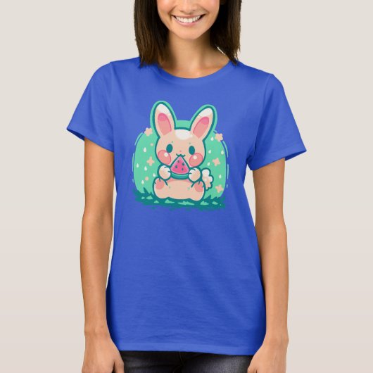 夏のスイカうさぎ Tシャツ (正面)