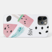 夏のスイカのトロピカルリーフと種 Case-Mate iPhoneケース (裏面(横))