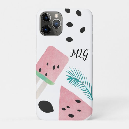 夏のスイカのトロピカルリーフと種 Case-Mate iPhoneケース (裏)