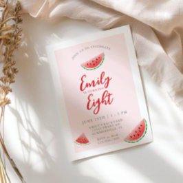 夏のスイカの子供の誕生日 招待状