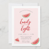 夏のスイカの子供の誕生日 招待状 (正面)