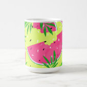 夏のスイカの枝が明るい熱帯 コーヒーマグカップ (中央)