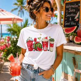 夏のスイカの涼しい甘い味 トライブレンドTシャツ
