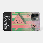 夏のスイカイラストストライプスパークル Case-Mate iPhoneケース (裏面(横))