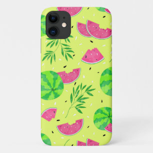 夏のスイカ枝明るい熱帯パターン iPhone 11 ケース