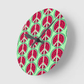 夏のスイカ ラウンド壁時計 (傾斜)