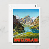 夏のスイスの山々、ヴィンテージ旅行 ポストカード (正面/裏面)
