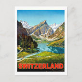 夏のスイスの山々、ヴィンテージ旅行 ポストカード (正面)