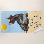 夏のスコットランド人テリア ビーチタオル (正面)