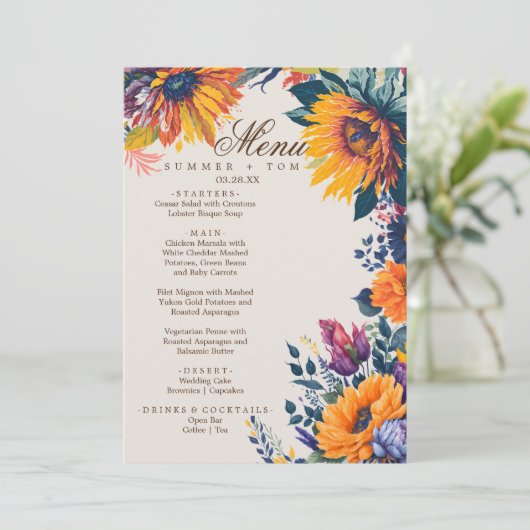 夏のスタイルモダンスタイリッシュ結婚のメニュー メニュー (スタンド正面)