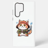 夏のステッカーのかわいい猫 SAMSUNG GALAXYケース (裏面)