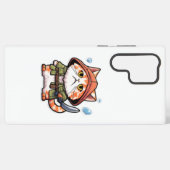 夏のステッカーのかわいい猫 SAMSUNG GALAXYケース (裏面横)