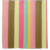 夏のストライプカラーパレットデザイン シャワーカーテン (正面)