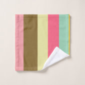 夏のストライプカラーパレットデザイン バスタオルセット (ウォッシュタオル)